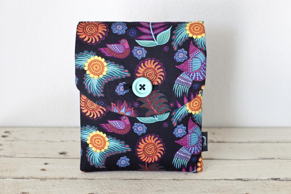 iPad Case - Birds Flowers Black Mexicana