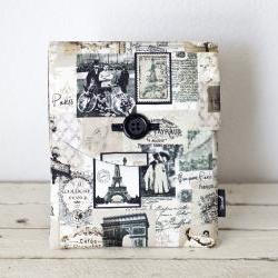 iPad Case - Paris Vintage Postage - Padded with Pocket